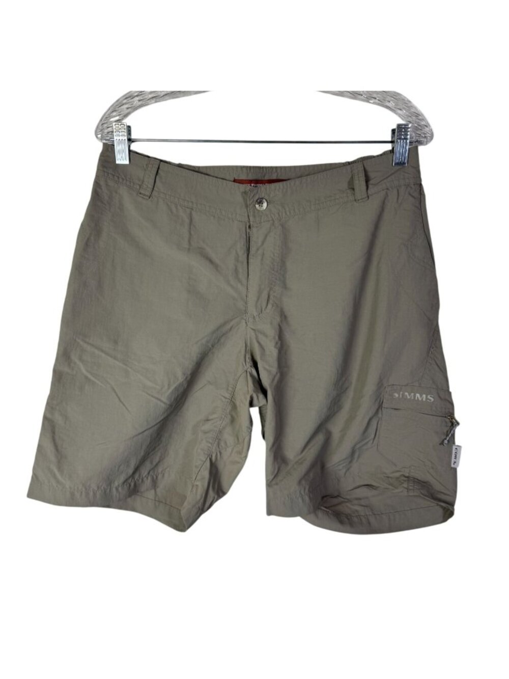 Simms Fishing Beige Cargo Mens Nylon Fishing Shorts Medium Lightweight Outdoor